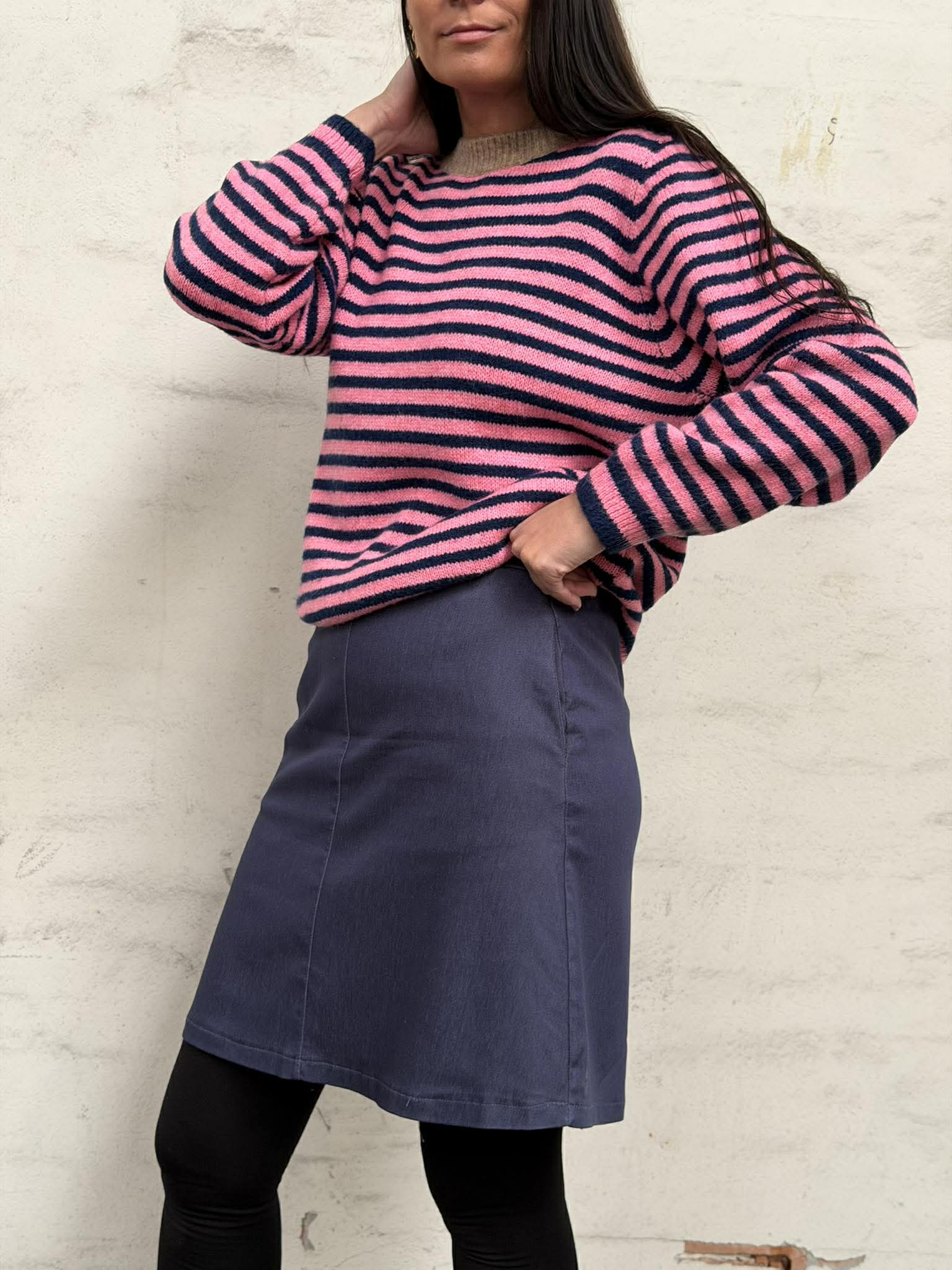 Nederdel Sidsel - Dark denim