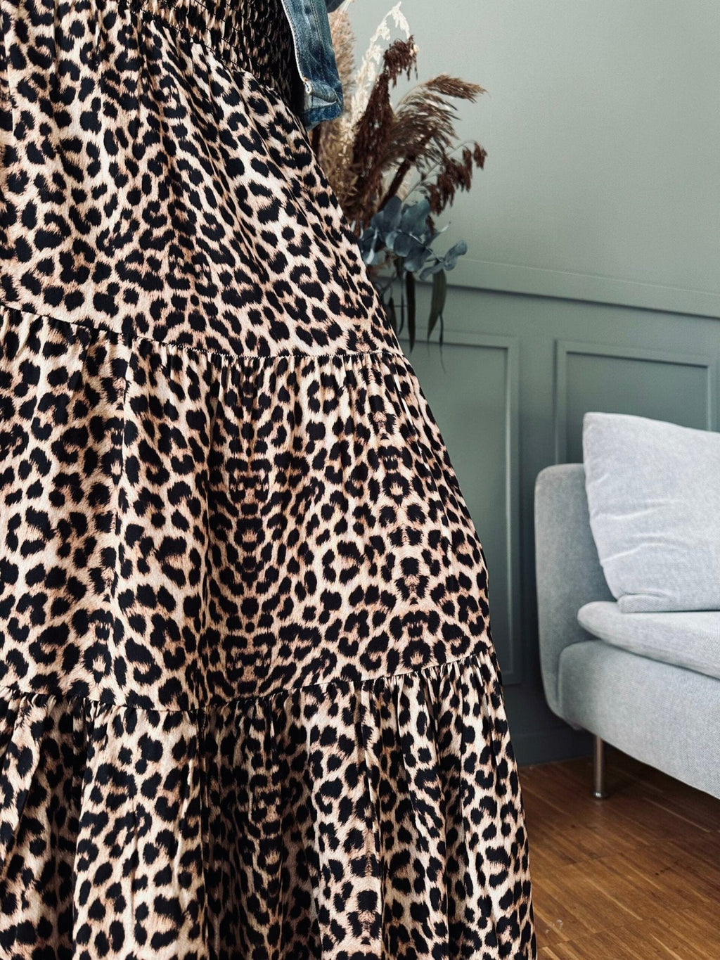 Nederdel Boho Leopard